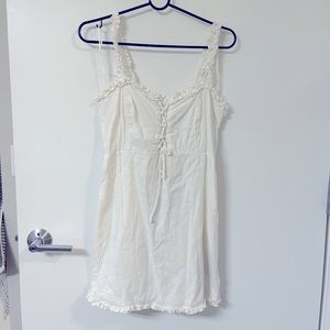 Urban Outfitters White linen mini dress